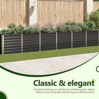 Plantenbak verhoogd 480x80x77 cm gegalvaniseerd staal antraciet - thumbnail