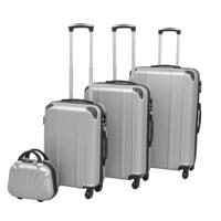 VidaXL Harde rolkoffer set zilver 4-dlg - thumbnail
