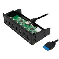 LogiLink USB HUB 3.0, 7-Port, 5,25\ intern + snellader poort - thumbnail