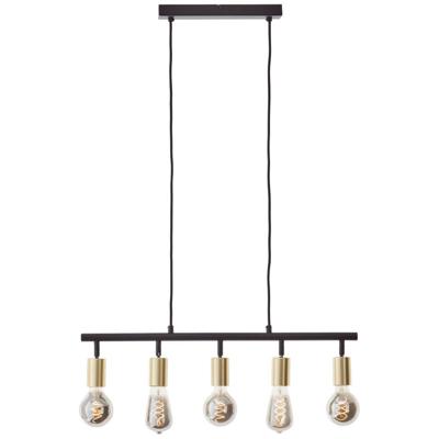 Brilliant 5-lichts hanglampTiffany zwart met goud - 99684/78