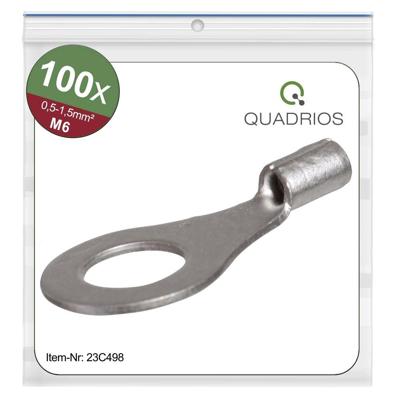 Quadrios 23C498 Ringkabelschoen Dwarsdoorsnede (max.): 1.5 mm² Schachtdiameter: 6.5 mm Ongeïsoleerd 100 stuk(s)