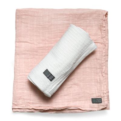 Vinter & Bloom - Soft Grid+Muslin ECO 2-pack - White/Rosa