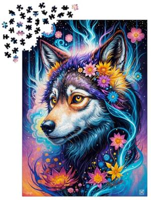Magical Wolf Portrait Puzzel 1000 Stukjes