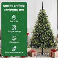 Kunstkerstboom met scharnier 300 LEDs Groen 180 cm PVC en PE - thumbnail