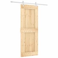 Schuifdeur met beslag 80x210 cm massief grenenhout - thumbnail