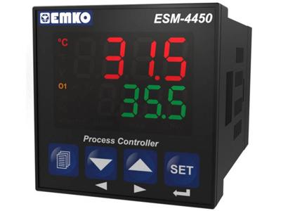 Emko ESM-4450.1.20.1.1/01.04/0.0.0.0 2-punt, P, PI, PD, PID Temperatuurregelaar Pt100, J, K, R, S, T -200 tot 1700 °C Relais 5 A, Relais 3 A (l x b x h) 117 x