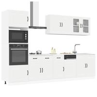 7-delige Keukenkastenset Kalmar bewerkt hout betongrijs - thumbnail