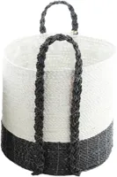 Van der Leeden - Mand Sulawesi - Ø39 x H34 cm - Zwart/Wit - thumbnail