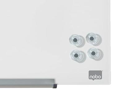 Glasbordmagneet Nobo extra sterk 32mm transparant 4 stuks