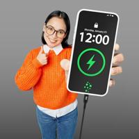 T'nB - USB-C naar USB-C kabel, nylon magnetische ommanteling ideaal voor het dragen, opladen van 60W, lengte 1,5 meter - zwart - thumbnail
