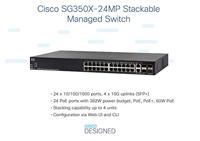 CISCO SG350X-24MP 24-poorts Gigabit POE Stackable Switch - thumbnail
