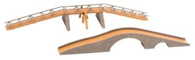 Faller 120526 H0 2 voetgangersbruggen