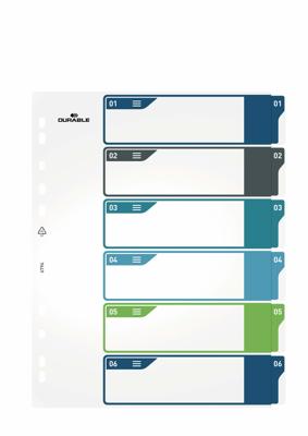 Durable 679427 Register DIN A4+ 1-6 Polypropyleen Meerdere kleuren 6 tabbladen 679427 Durable 679427 Register DIN A4+ 1-6 Polypropyleen Meerdere kleuren 6 tabbladen 679427