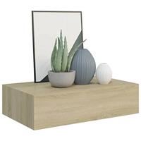 Wandschap met lade 40x23,5x10 cm MDF eikenkleurig - thumbnail