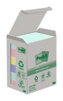 Post-it recycled notes Nature, 100 vel, ft 38 x 51 mm, pak van 6 blokken, geassorteerde kleuren - thumbnail
