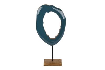 Sculptuur Art steenblauw mango 38x17x5cm