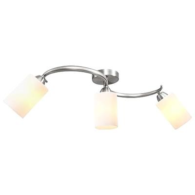 Plafondlamp met keramieke cilindervormige kappen 3xE14 wit - thumbnail