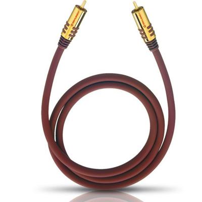 Oehlbach NF Sub Cinch Audio Aansluitkabel [1x Cinch-stekker - 1x Cinch-stekker] 3.00 m Bordeaux Vergulde steekcontacten