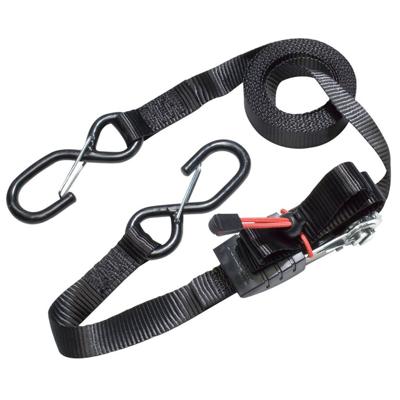 Masterlock Set of 2 ratchet tie downs with S hooks 4,25m - colour : black - 2 pac - 3066EURDAT