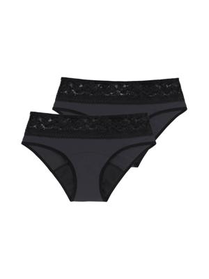 2-pack incontinentie ondergoed - Hipster - Lace - Menstruatie slip - incontinentie broekjes