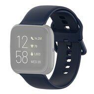 Fitbit Versa 1 / 2 & Lite siliconen sportbandje met gespsluiting - Donkerblauw - Maat: Large Fitbit Versa 1 / 2 & Lite siliconen sportbandje met gespsluiting - Donkerblauw - Maat: Large