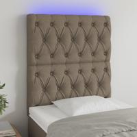Hoofdbord LED 144x7x118/128 cm stof taupe - thumbnail