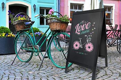 Securit stoepbord Sandwich ft 70 x 125 cm, zwart