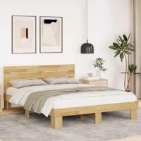 Bedframe hoofdeinde zonder matras 140x200 cm massief hout eiken - thumbnail