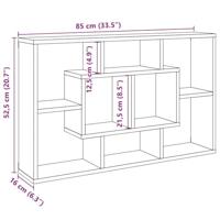 Wandschap 85x16x52,5 cm bewerkt hout oud houtkleurig - thumbnail