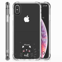 Apple iPhone X | Xs Stevig | Bumper Hoesje | Cat Good Day - thumbnail