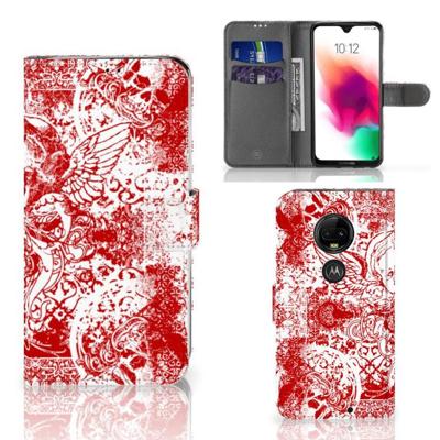 Telefoonhoesje met Naam Motorola Moto G7 | G7 Plus Angel Skull Rood Telefoonhoesje met Naam Motorola Moto G7 | G7 Plus Angel Skull Rood