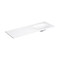 Clou Hammock Wastafelblad Enkele Waskom Rechts 140cm Aluite Mat Wit - thumbnail