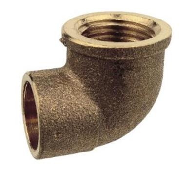 Kirchhoff Roodmessing overgangshoek 90°, blank, 22 mm x 3/4"IT, 1 socket (4090g) - 989233055