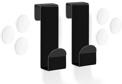Zack MITOR Handdoekhaken - voor glazen douchewand - set van 2 - zwart 40124