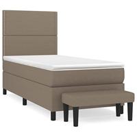 Boxspring met matras stof taupe 100x200 cm - thumbnail