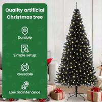 VidaXL Kerstboom met 300 led met standaard zwart 180 cm pvc - thumbnail