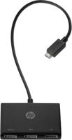 HP Inc. HP USB-C to USB-A - Hub - 3 x SuperSpeed USB 3.0 Z6A00AA USB-hub 3 poorten USB-A USB 3.2 Gen1 5 GBit/s Met USB-C stekker Zwart - thumbnail