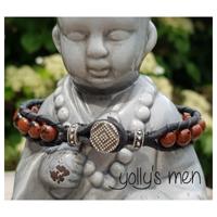 Edelsteen Armband Obsidiaan Mahonie met Knoopsluiting - thumbnail