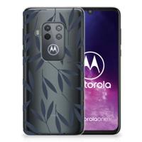 Motorola One Zoom | TPU Case | Leaves Blue - thumbnail