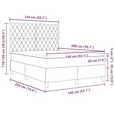 Boxspring bed met matras Zwart 140 x 200 cm Fluweel