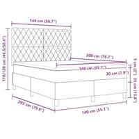 Boxspring bed met matras Zwart 140 x 200 cm Fluweel - thumbnail