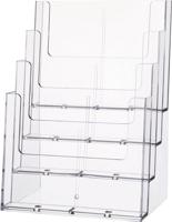 Helit H2352402 H2352402 Brochurestandaard Glas (helder) DIN A4 staand 1 stuk(s) Aantal vakken: 4 (b x h x d) 240 x 340 x 192 mm - thumbnail