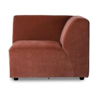 HKliving Jax bank Right Corner Royal Velvet Magnolia - thumbnail