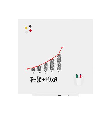 Rocada Whiteboard 6525PRO (b x h) 100 cm x 100 cm Wit (RAL 9003) Kunststof coating Incl. opbergbakje, Horizontaal- of verticaalformaat
