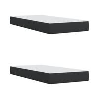 Boxspring met matras kunstleer zwart 200x200 cm - thumbnail