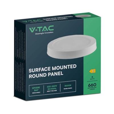 V-TAC VT-60006-RD 7871 LED-opbouwlamp Energielabel: E (A - G) 6 W Neutraalwit Wit