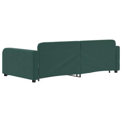 Slaapbank onderschuifbed lades 100x200 cm fluweel donkergroen