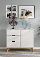 Ladekast Borneo Wit Naturel 80x79x40cm FSC gecertificeerd - thumbnail