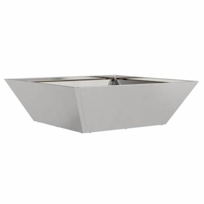 VidaXL Tuin bloempot zilver 50 x 50 x 15 cm roestvrij staal