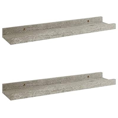 VidaXL Wandschappen 2 st 40x9x3 cm betongrijs